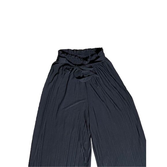 Boutique Wide Leg Pleated Palazzo Pants Size 2 with Tie Belt - Picture 2 of 5